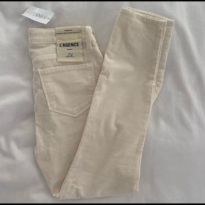 NWT L’AGENCE IVORY CORDUROYS SIZE 26